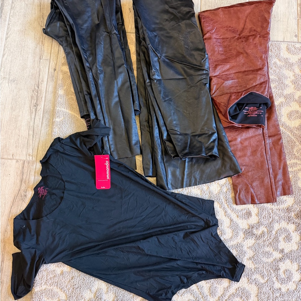 Commando bundle. Black and Brown Pants (flare and skinny) and brown croc